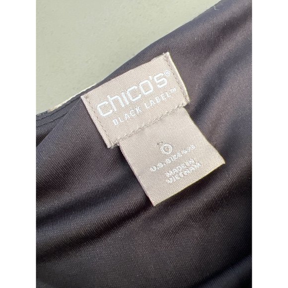 Chico's Black Label Leopard Print Wrap Dress Womens 4/6 Tan Rayon Blend - Picture 7 of 8